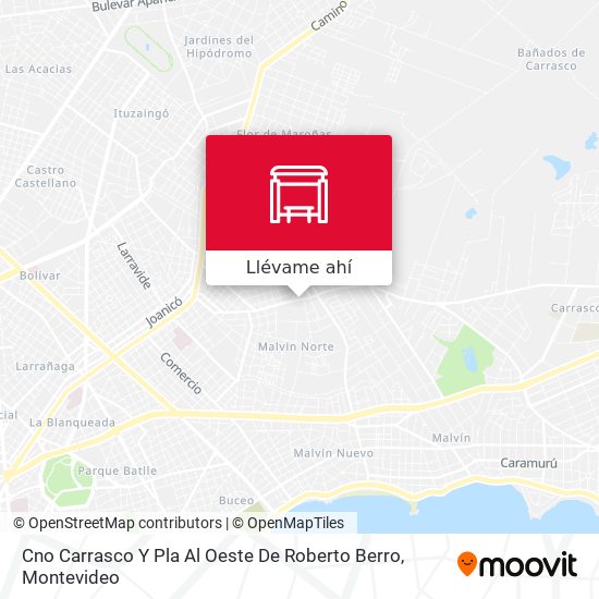 Mapa de Cno Carrasco Y Pla Al Oeste De Roberto Berro