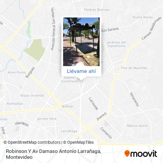 Mapa de Robinson Y Av Damaso Antonio Larrañaga