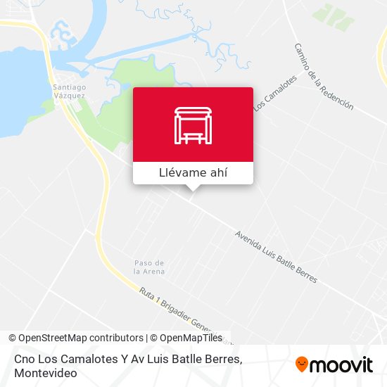 Mapa de Cno Los Camalotes Y Av Luis Batlle Berres