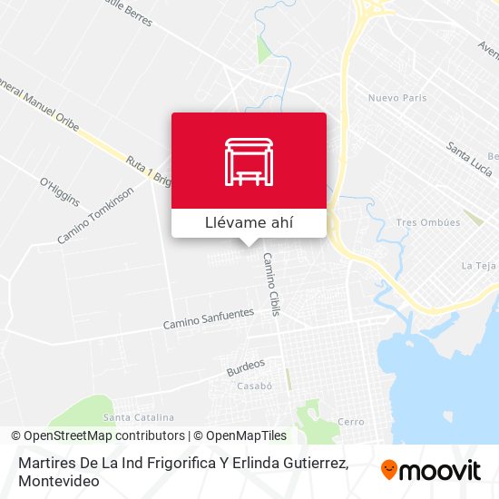 Mapa de Martires De La Ind Frigorifica Y Erlinda Gutierrez