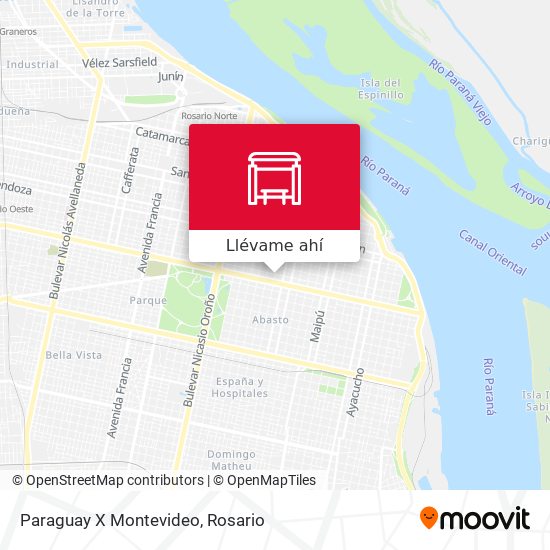 Mapa de Paraguay X Montevideo