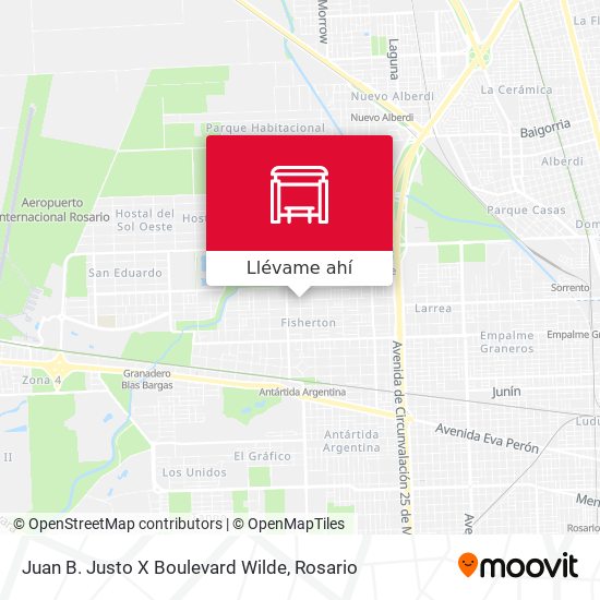 Mapa de Juan B. Justo X Boulevard Wilde