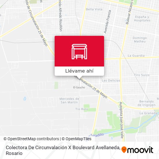 Mapa de Colectora De Circunvalación X Boulevard Avellaneda