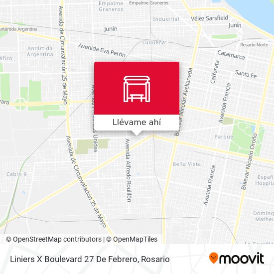 Mapa de Liniers X Boulevard 27 De Febrero