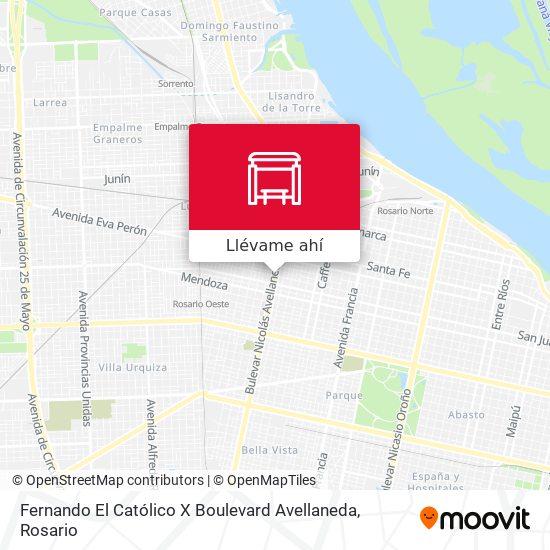 Mapa de Fernando El Católico X Boulevard Avellaneda