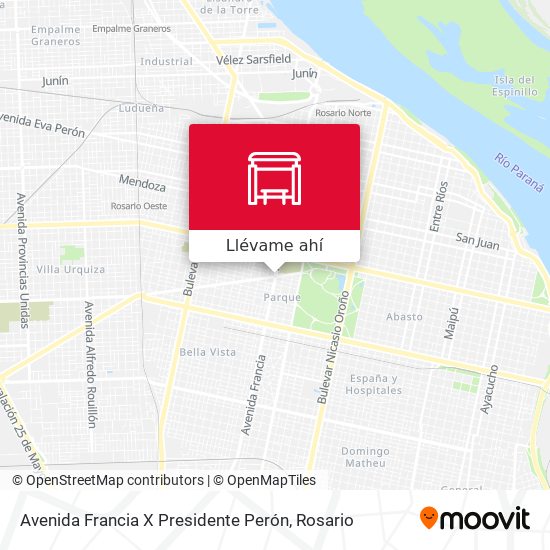 Mapa de Avenida Francia X Presidente Perón