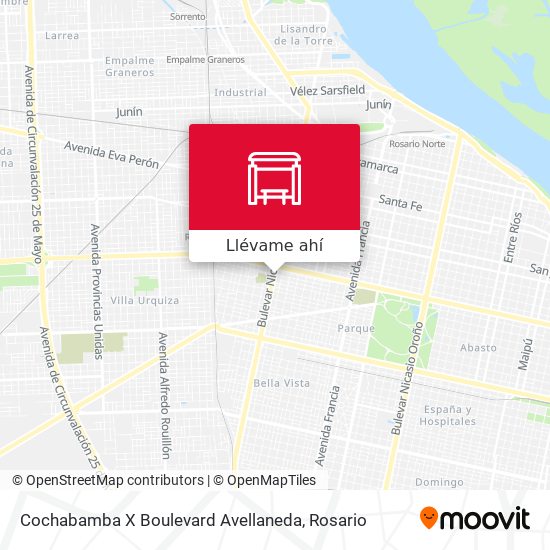 Mapa de Cochabamba X Boulevard Avellaneda