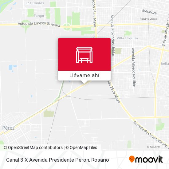 Mapa de Canal 3 X Avenida Presidente Peron