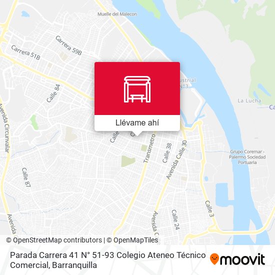 Mapa de Parada Carrera 41 N° 51-93 Colegio Ateneo Técnico Comercial