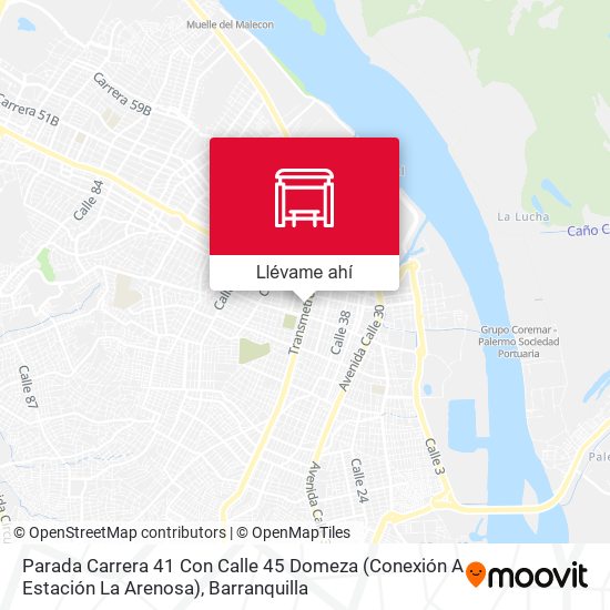 Mapa de Parada Carrera 41 Con Calle 45 Domeza (Conexión A Estación La Arenosa)