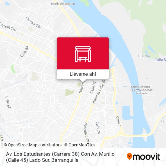 Mapa de Av. Los Estudiantes (Carrera 38) Con Av. Murillo (Calle 45) Lado Sur