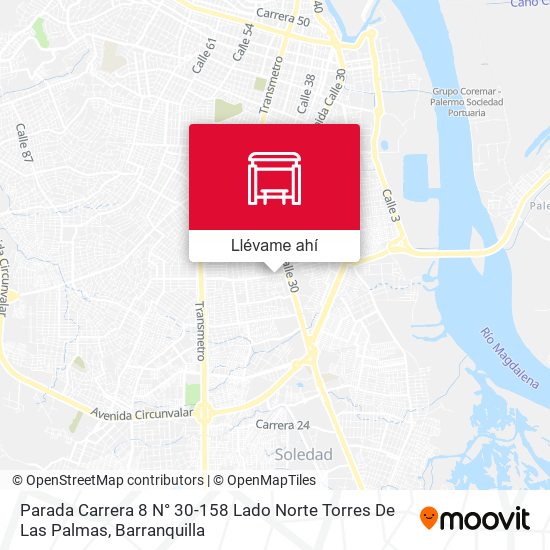 Mapa de Parada Carrera 8 N° 30-158 Lado Norte Torres De Las Palmas
