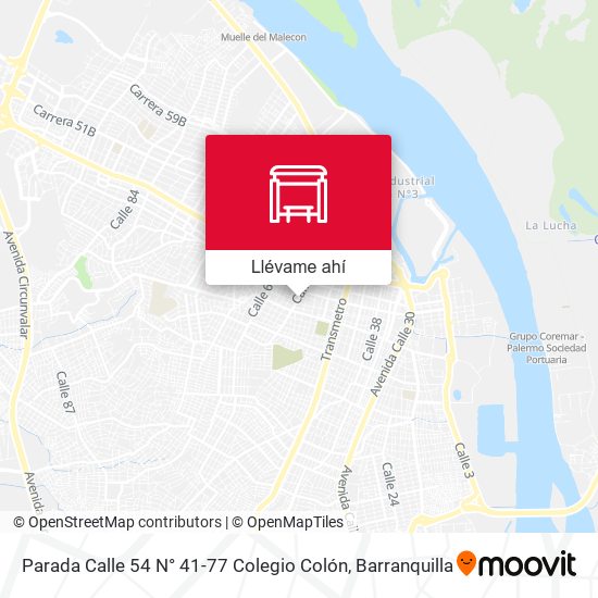 Mapa de Parada Calle 54 N° 41-77 Colegio Colón