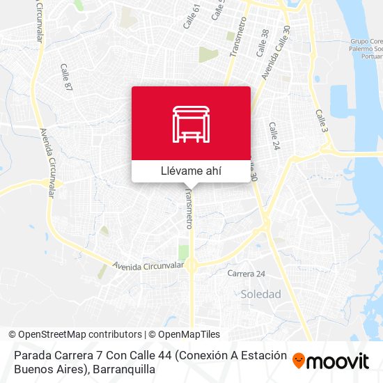 Mapa de Parada Carrera 7 Con Calle 44 (Conexión A Estación Buenos Aires)