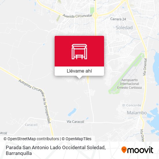 Mapa de Parada San Antonio Lado Occidental Soledad