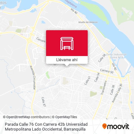 Mapa de Parada Calle 76 Con Carrera 42b Universidad Metropolitana Lado Occidental