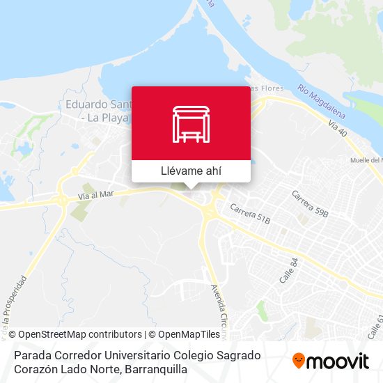 Mapa de Parada Corredor Universitario Colegio Sagrado Corazón Lado Norte