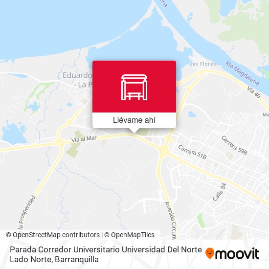 Mapa de Parada Corredor Universitario Universidad Del Norte Lado Norte