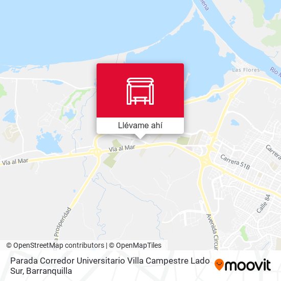 Mapa de Parada Corredor Universitario Villa Campestre Lado Sur