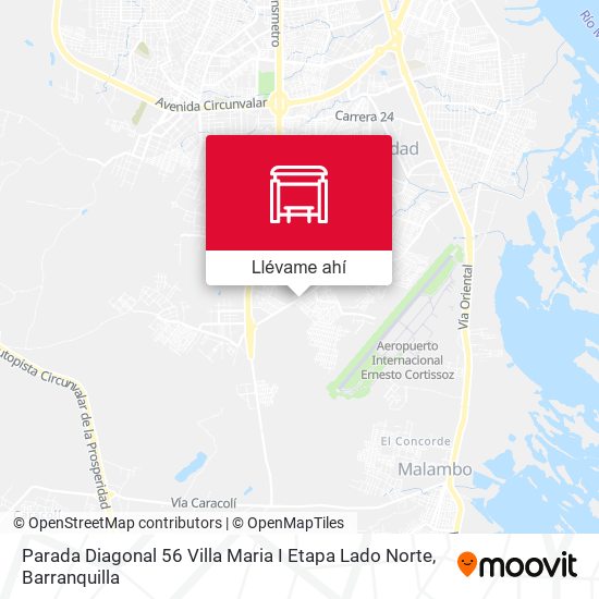 Mapa de Parada Diagonal 56 Villa Maria I Etapa Lado Norte