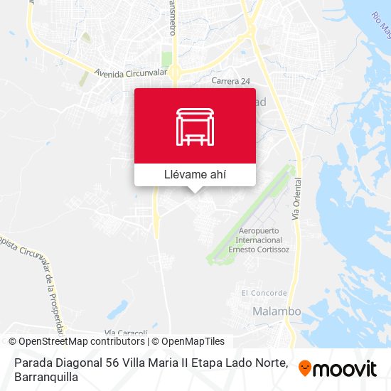 Mapa de Parada Diagonal 56 Villa Maria II Etapa Lado Norte