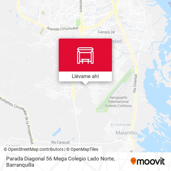 Mapa de Parada Diagonal 56 Mega Colegio Lado Norte