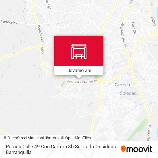 Mapa de Parada Calle 49 Con Carrera 8b Sur Lado Occidental