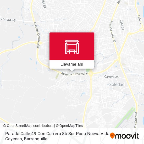 Mapa de Parada Calle 49 Con Carrera 8b Sur Paso Nueva Vida Cayenas