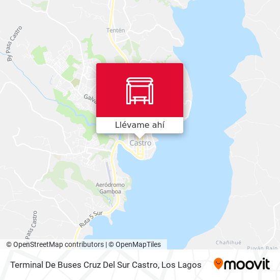 Mapa de Terminal De Buses Cruz Del Sur Castro