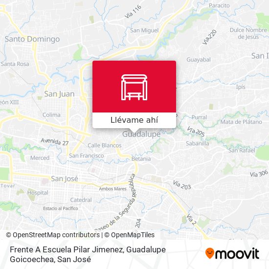 Mapa de Frente A Escuela Pilar Jimenez, Guadalupe Goicoechea