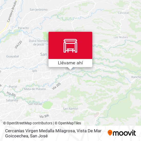 Mapa de Cercanías Virgen Medalla Milagrosa, Vista De Mar Goicoechea