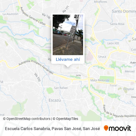 Mapa de Escuela Carlos Sanabria, Pavas San José