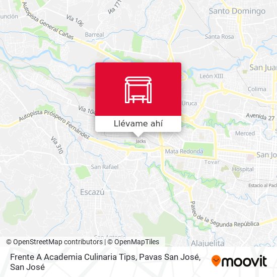 Mapa de Frente A Academia Culinaria Tips, Pavas San José