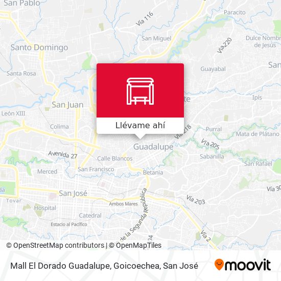 Mapa de Mall El Dorado Guadalupe, Goicoechea