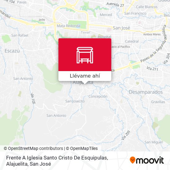 Mapa de Frente A Iglesia Santo Cristo De Esquipulas, Alajuelita