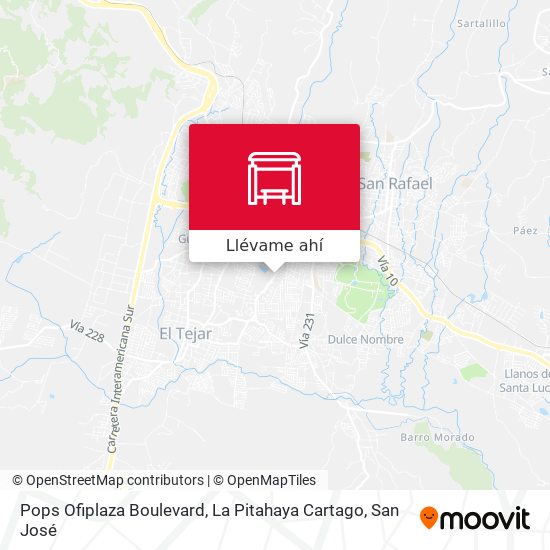 Mapa de Pops Ofiplaza Boulevard, La Pitahaya Cartago