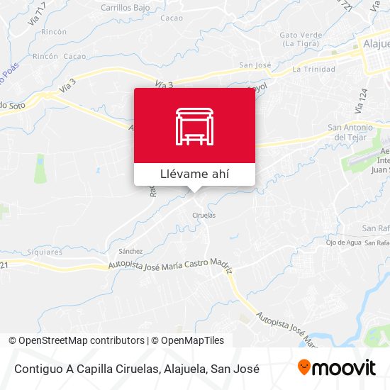 Mapa de Contiguo A Capilla Ciruelas, Alajuela