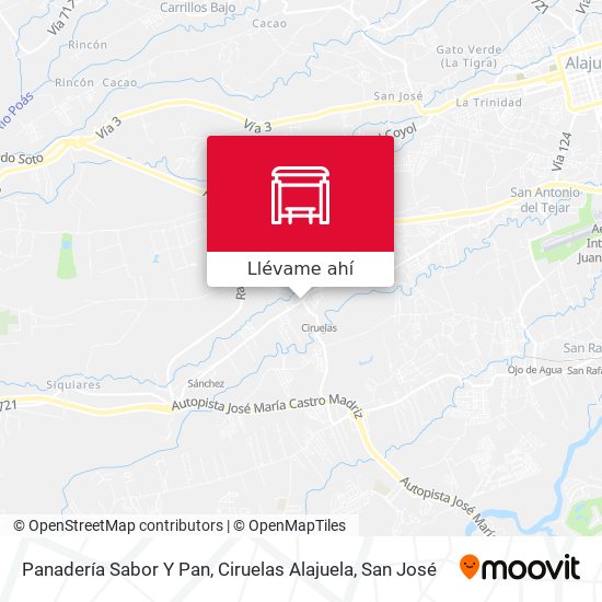 Mapa de Panadería Sabor Y Pan, Ciruelas Alajuela