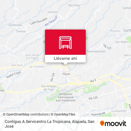 Mapa de Contiguo A Servicentro La Tropicana, Alajuela