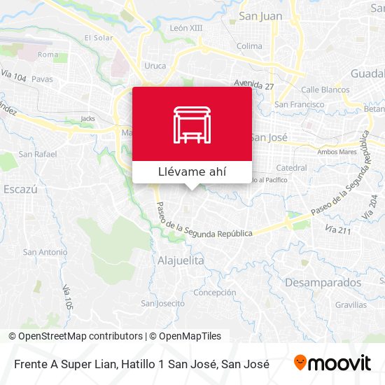 Mapa de Frente A Super Lian, Hatillo 1 San José