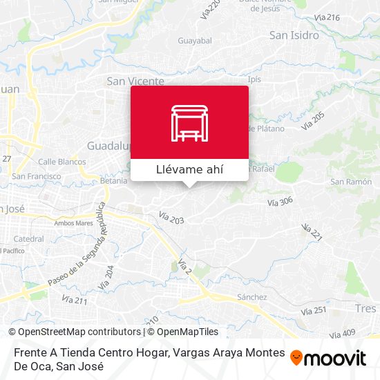 Mapa de Frente A Tienda Centro Hogar, Vargas Araya Montes De Oca