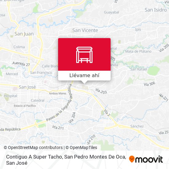 Mapa de Contiguo A Super Tacho, San Pedro Montes De Oca