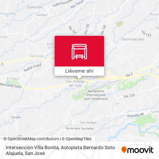 Mapa de Intersección Villa Bonita, Autopista Bernardo Soto Alajuela
