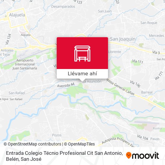 Mapa de Entrada Colegio Técnio Profesional Cit San Antonio, Belén