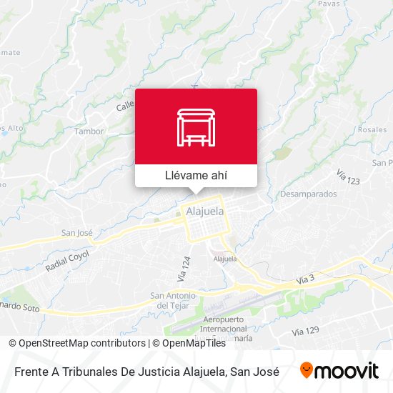 Mapa de Frente A Tribunales De Justicia Alajuela