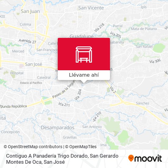 Mapa de Contiguo A Panadería Trigo Dorado, San Gerardo Montes De Oca
