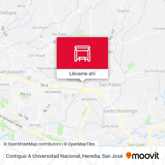 Mapa de Contiguo A Universidad Nacional, Heredia