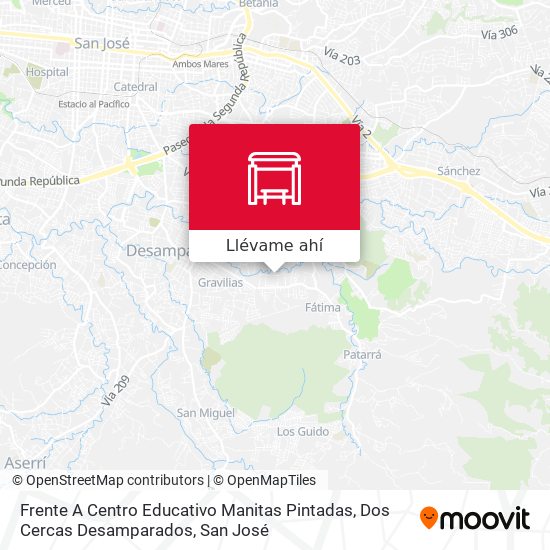 Mapa de Frente A Centro Educativo Manitas Pintadas, Dos Cercas Desamparados