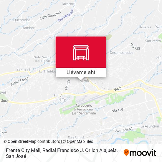Mapa de Frente City Mall, Radial Francisco J. Orlich Alajuela