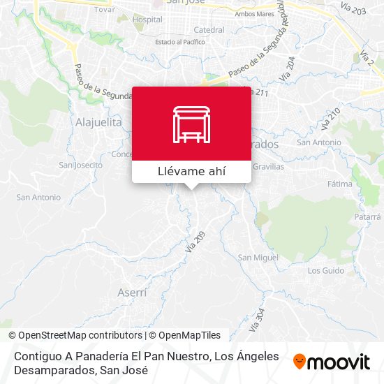 Mapa de Contiguo A Panadería El Pan Nuestro, Los Ángeles Desamparados